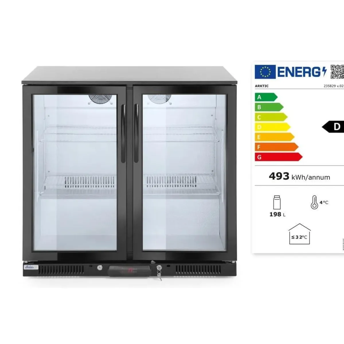 Clearance Hendi Arktic Backbar koelkast met dubbele deur 900x530x(h)865