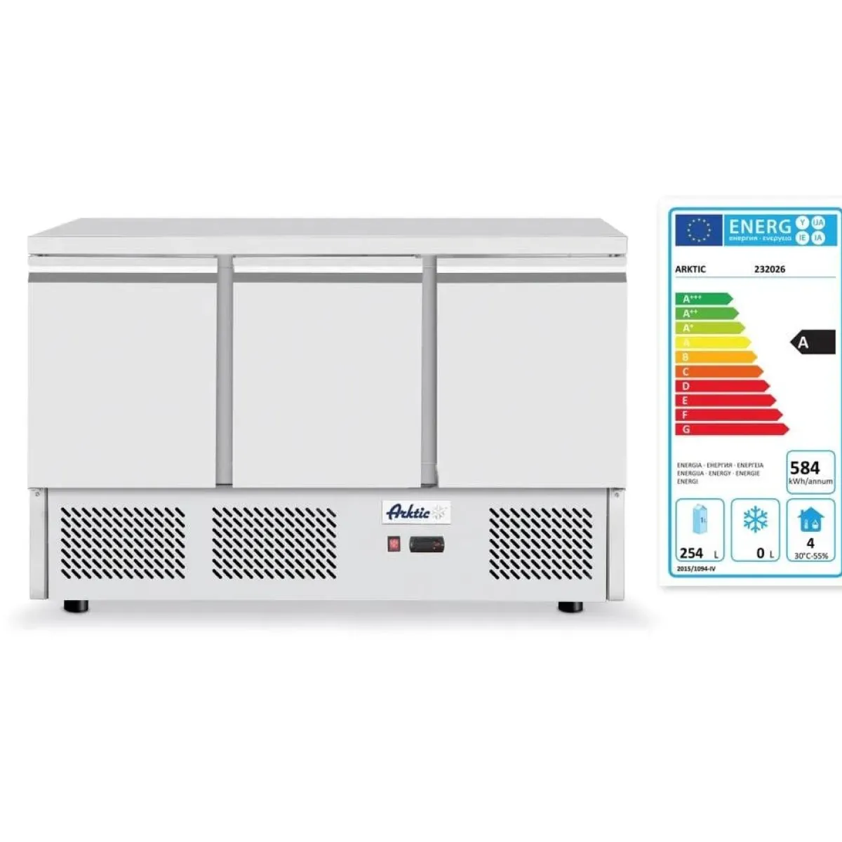 Outlet Hendi Arktic Koelbank met 3 deuren Kitchen Line 380L
