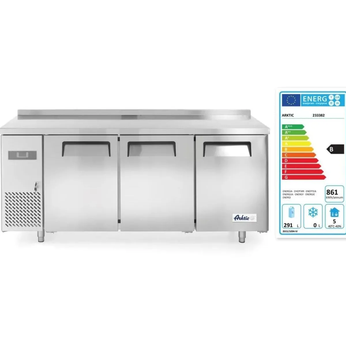 Discount Hendi Arktic Koelwerkbank met 3 deuren Kitchen Line 390L