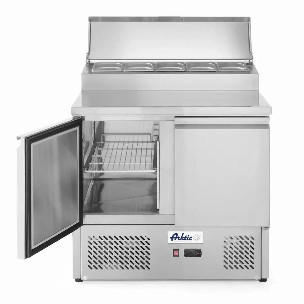 Outlet Hendi Arktic Saladette met 2 deuren en verhoogde GN vitrine 300L