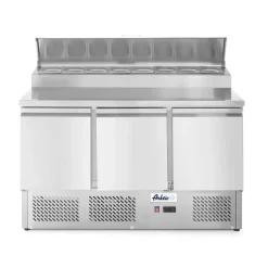 Outlet Hendi Arktic Saladette met 3 deuren en verhoogde GN vitrine 380L