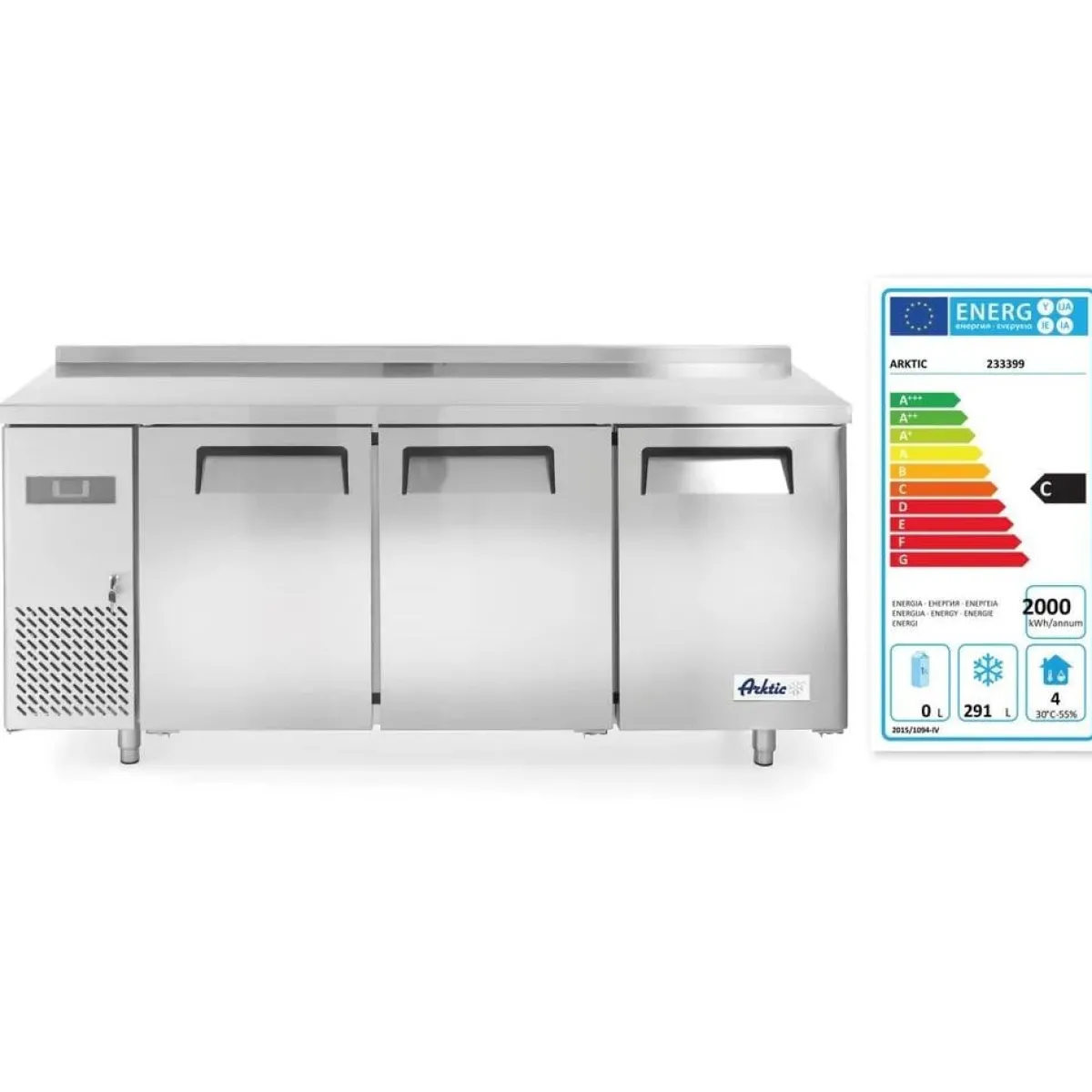 Hot Hendi Arktic Vrieswerkbank met 3 deuren Kitchen Line 390L