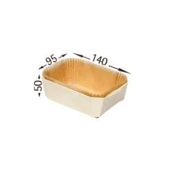 Clearance Overig Bakvorm Hout Rechthoek 14x9,5x5cm + Bakpapier (per stuk)
