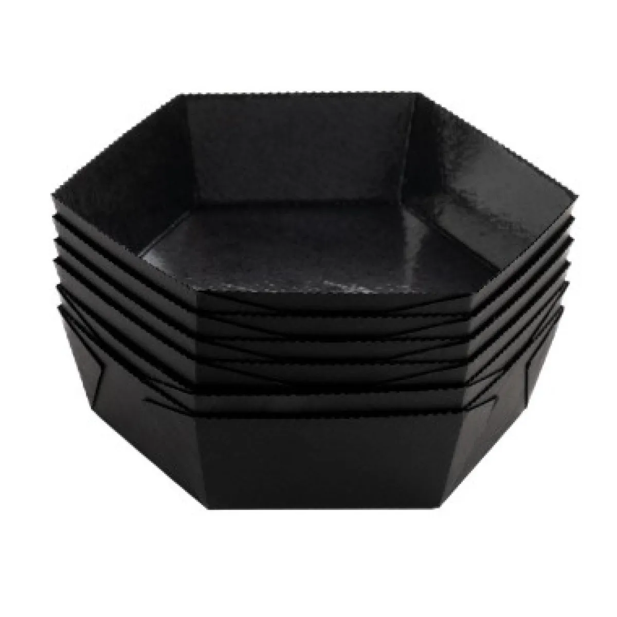 Online Overig Bakvorm Karton Zeshoek Zwart 7,2x4cm (per stuk)