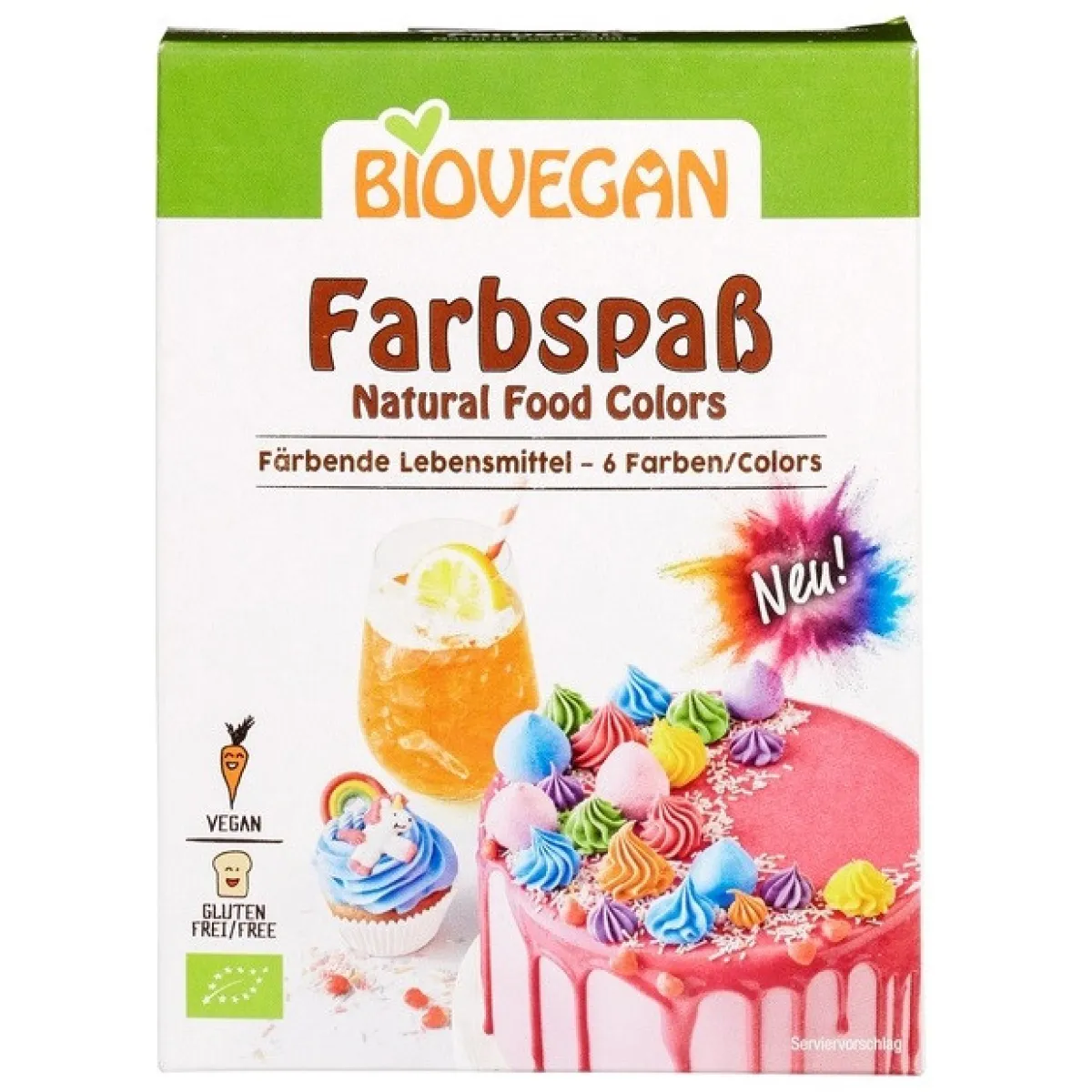 Outlet BioVegan Natuurlijke Kleurpoeder Biologisch 6 kleuren (6x8g)