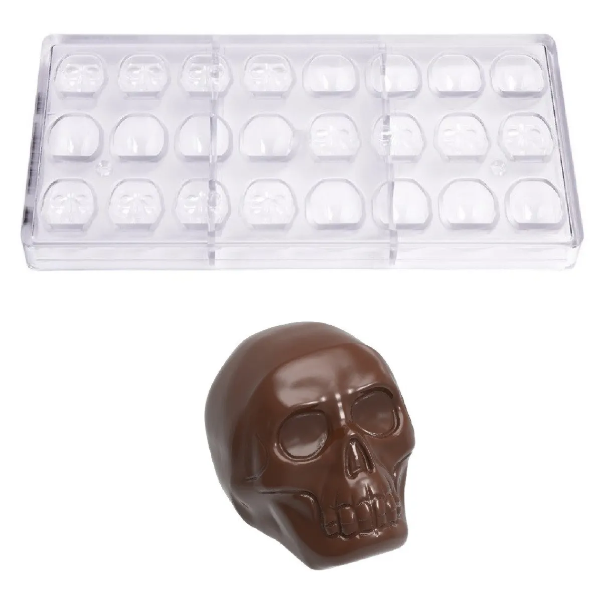 New Chocolate World Bonbonvorm Doodskop (24x) 26x19x27mm