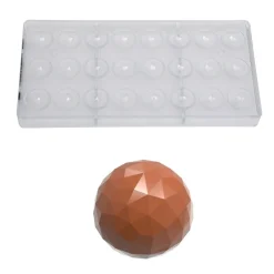 Clearance Chocolate World Bonbonvorm Bol Facet (24x) 25x12mm