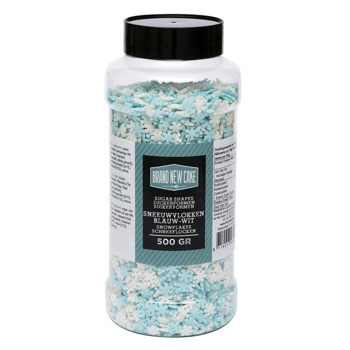 New BrandNewCake Confetti Sneeuwvlokken Blauw/Wit 500gr.