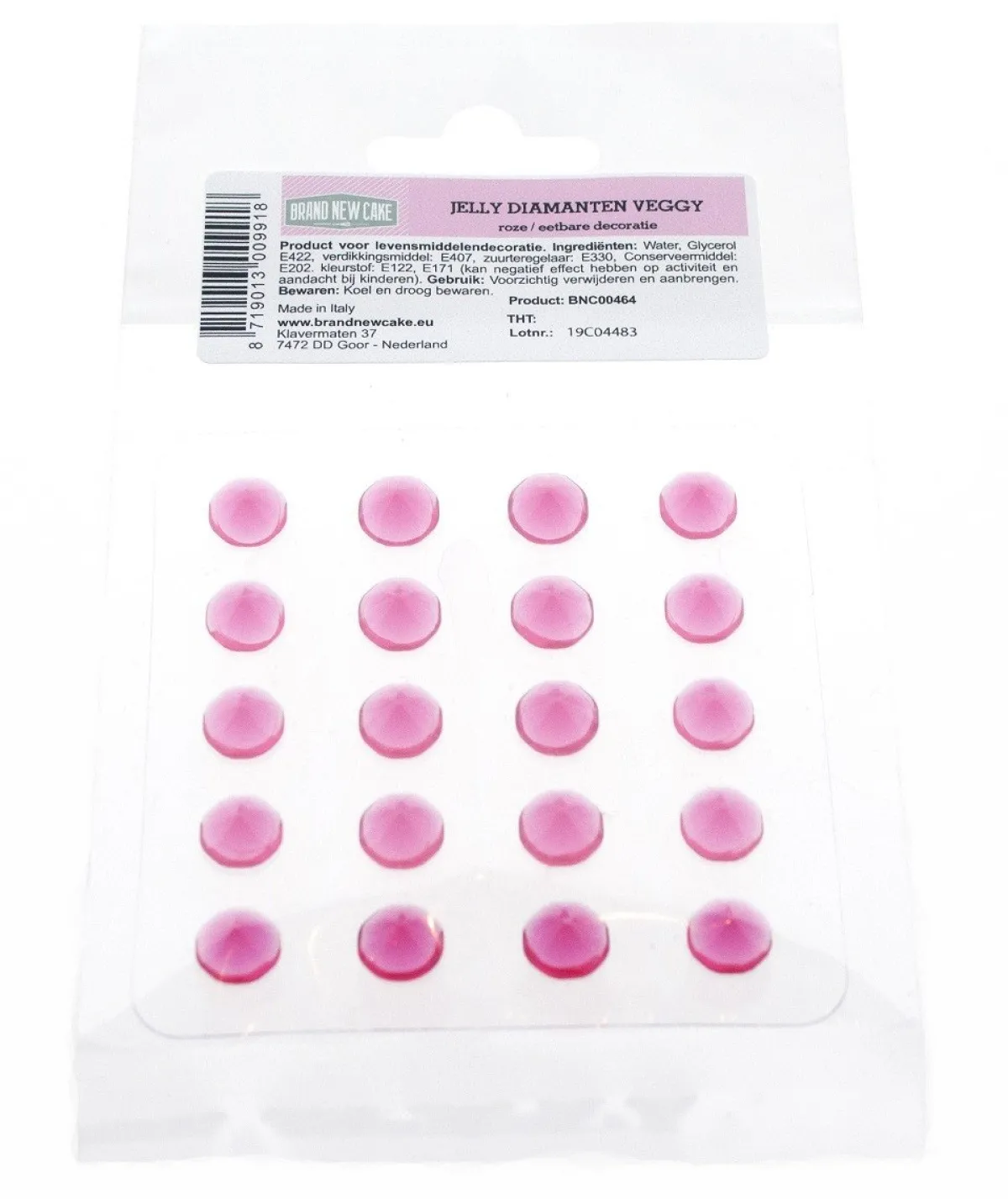 Online BrandNewCake Eetbare Jelly Diamanten Roze 20st