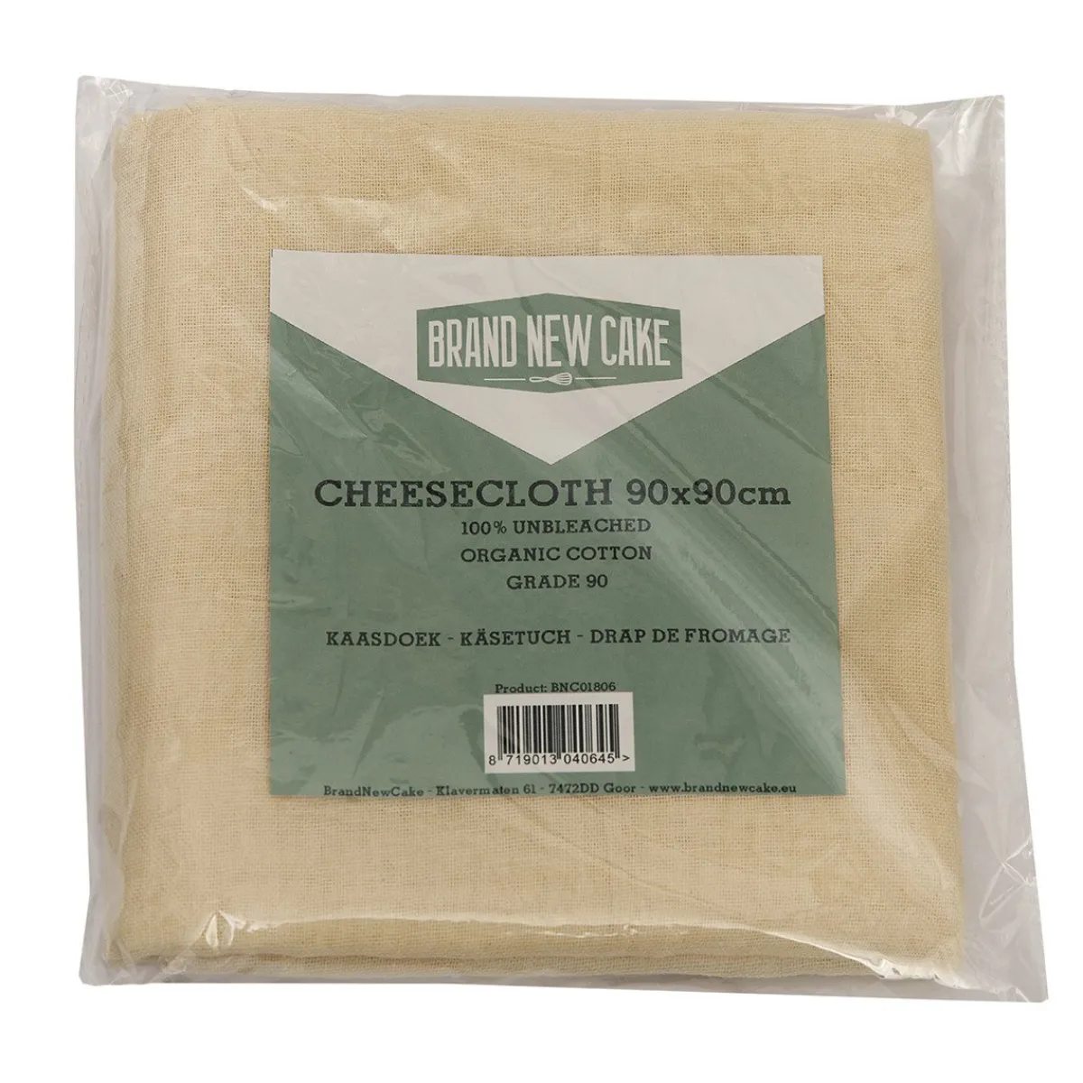 Hot BrandNewCake Kaasdoek Ongebleekt Katoen 90x90cm