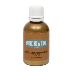 Discount BrandNewCake Metallic Food Paint Goud met Kwastje 60g