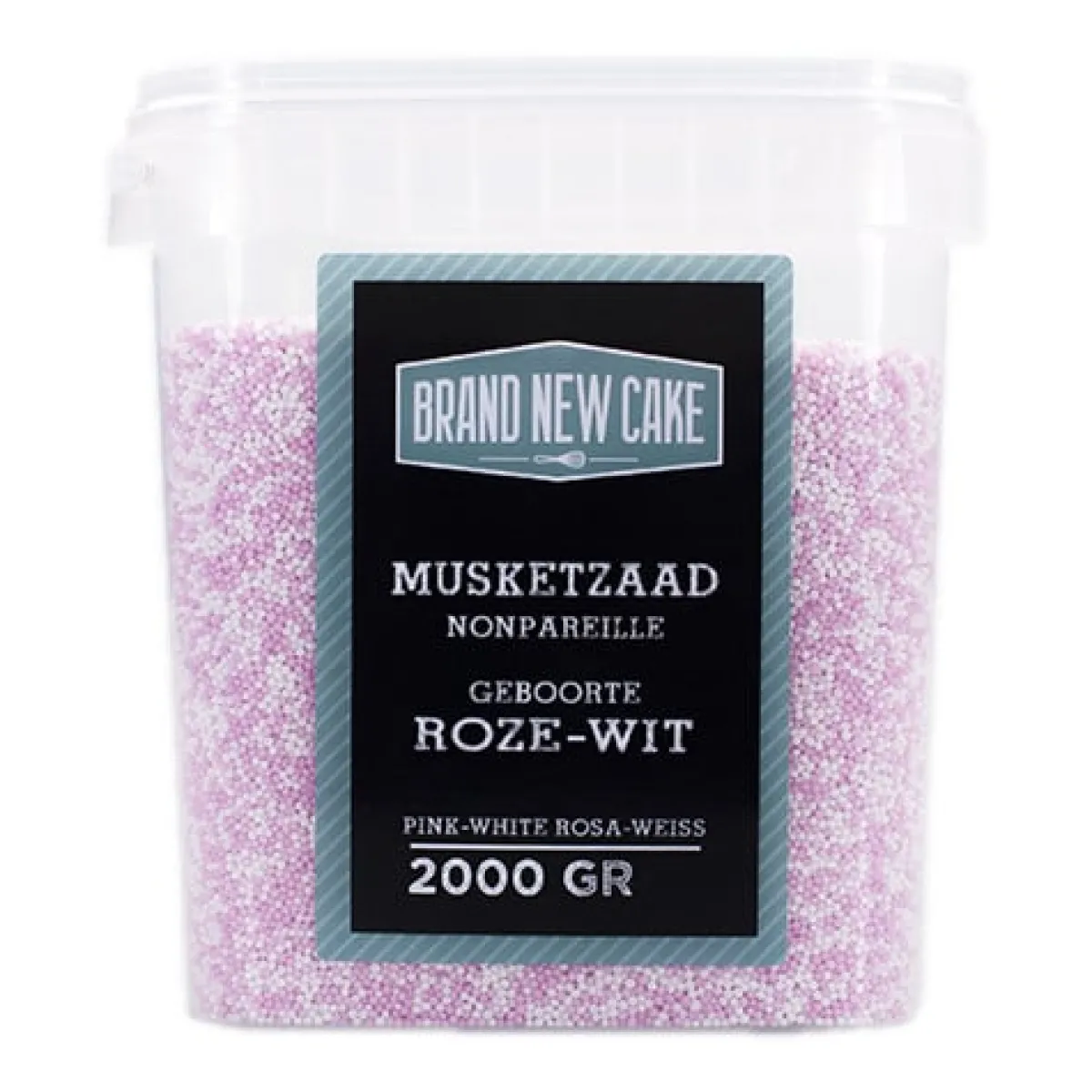 Best BrandNewCake Musketzaad Geboorte Roze-Wit 2000gr.