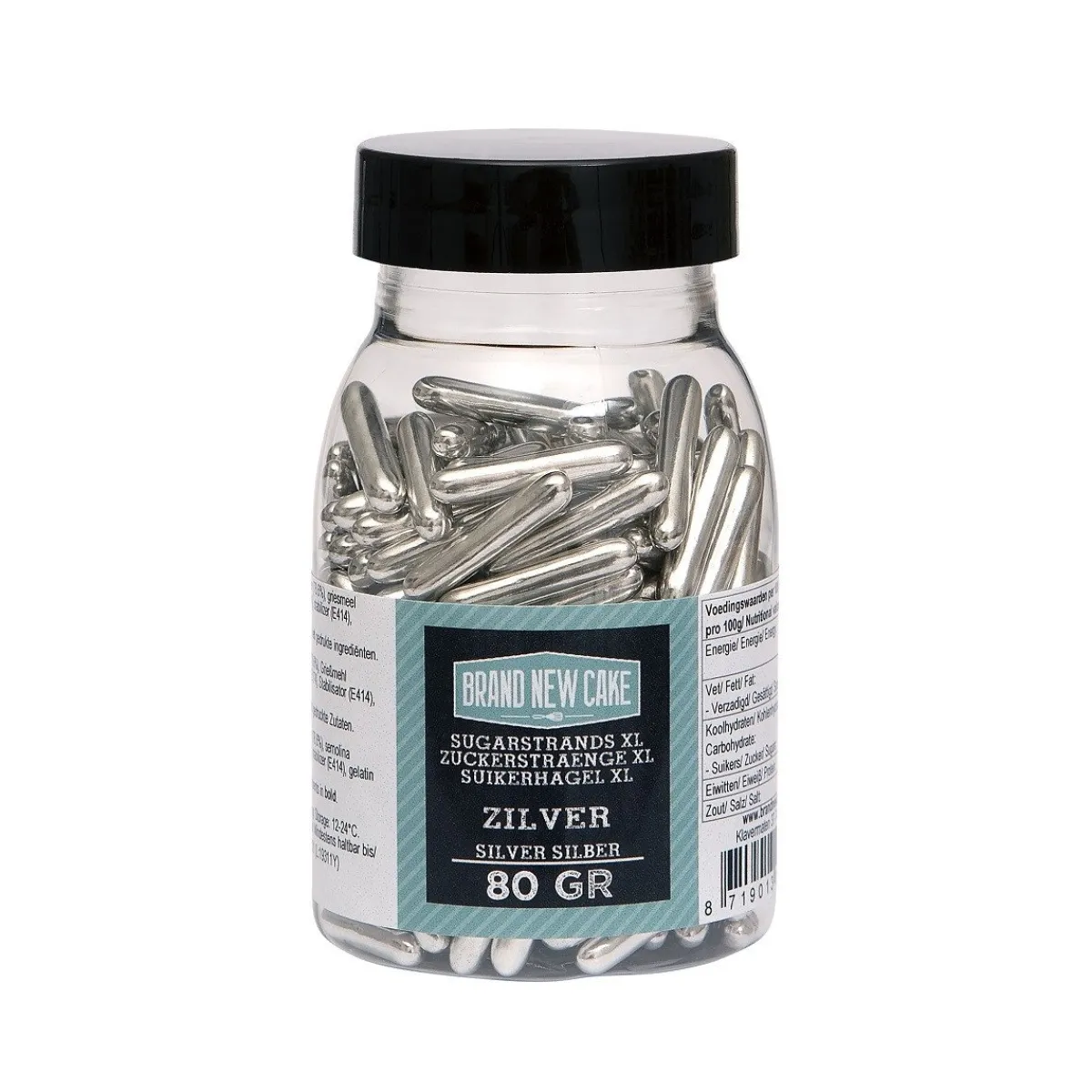 Clearance BrandNewCake Sugar Rods Metallic Zilver 80gr.