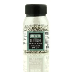 Clearance BrandNewCake Suikerparels Metallic Zilver 2mm 80gr.