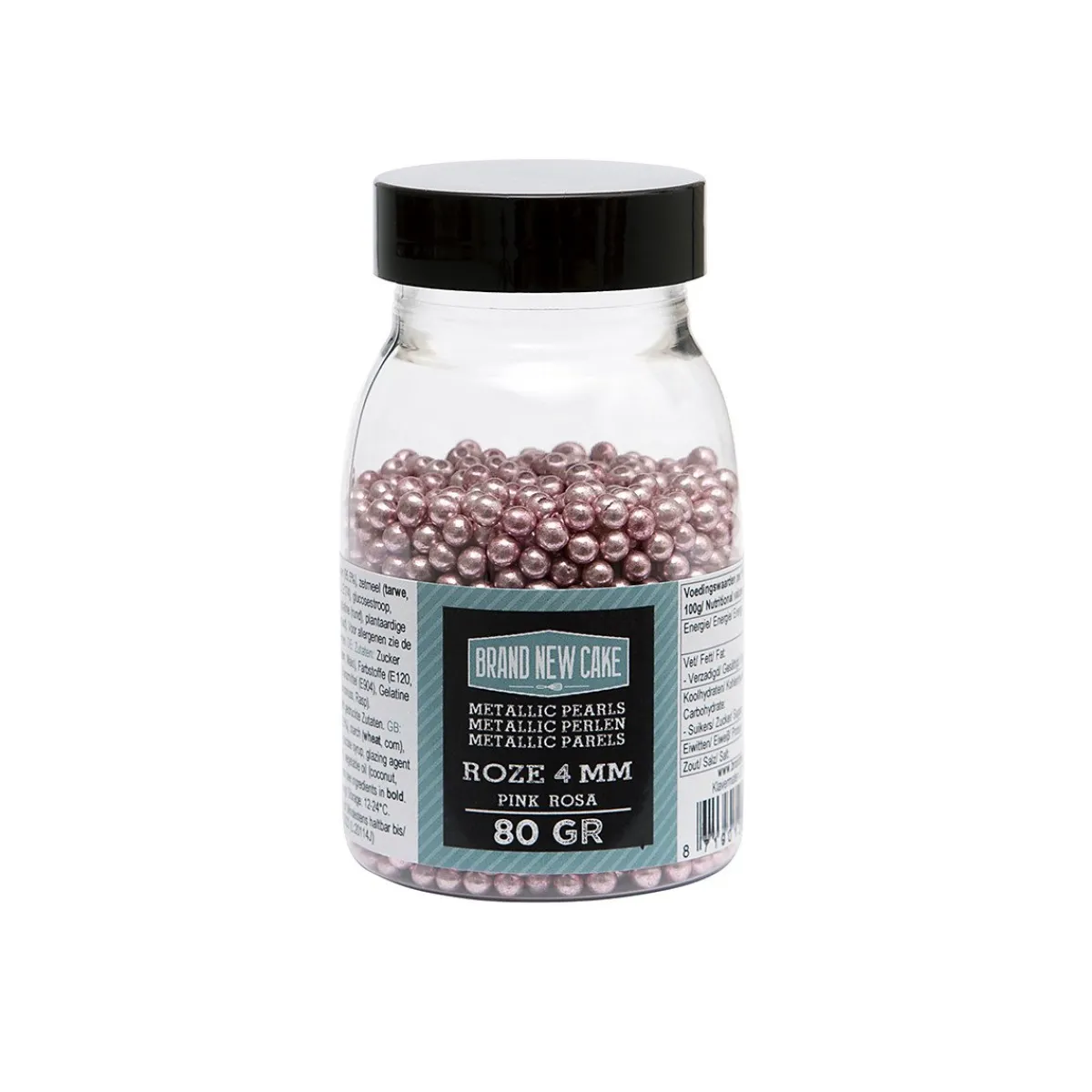 Hot BrandNewCake Suikerparels Metallic Roze 4mm 80gr.