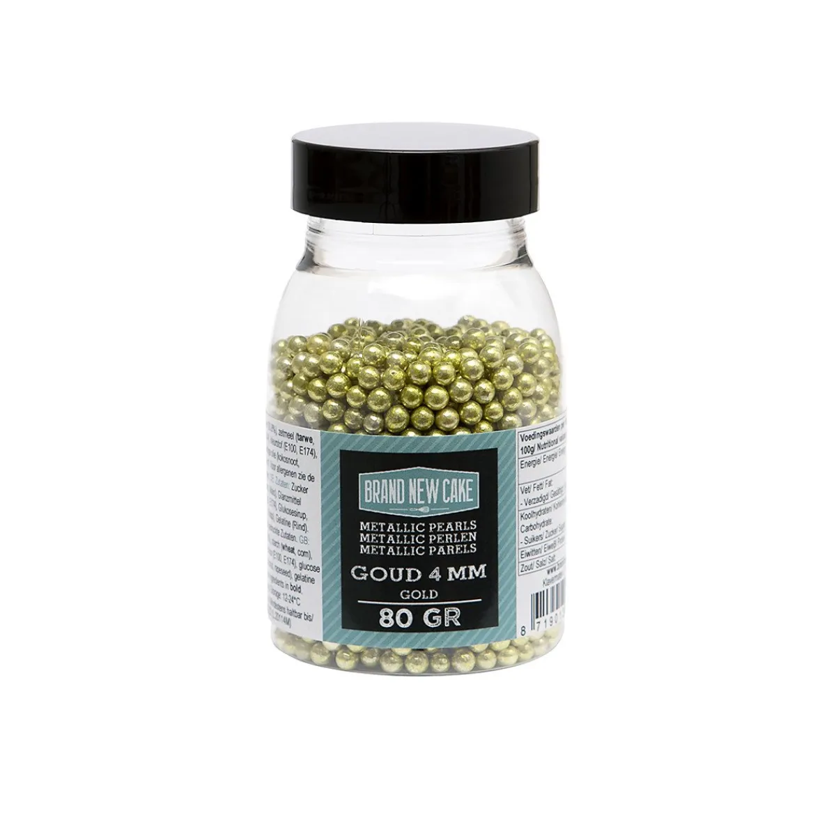 Online BrandNewCake Suikerparels Metallic Goud 4mm 80gr.