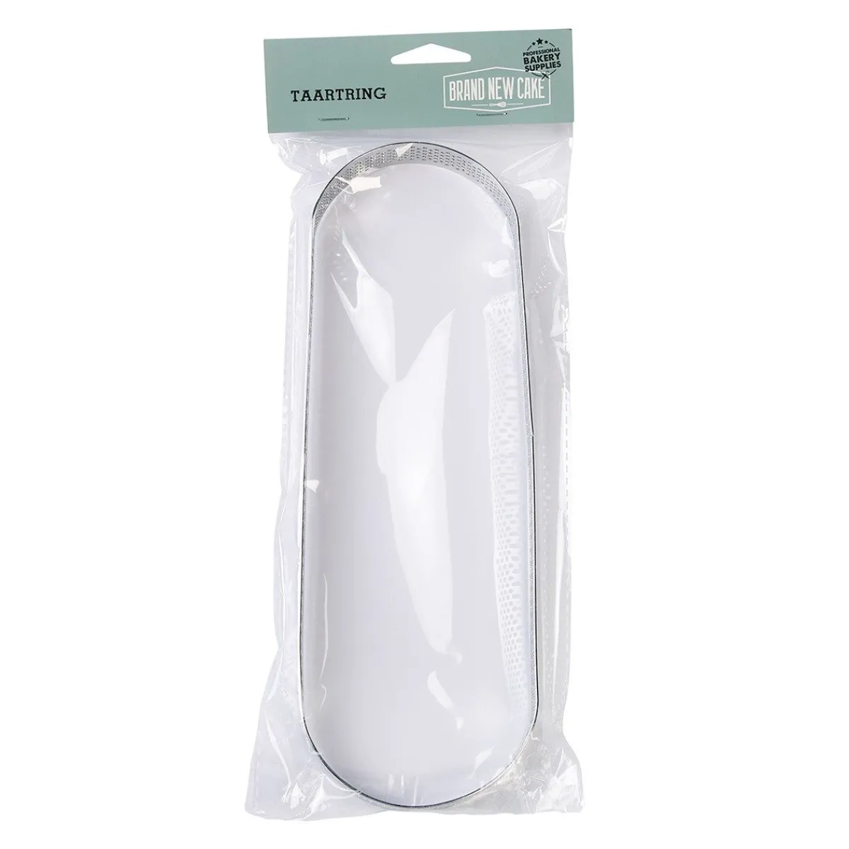 Discount BrandNewCake Taartring RVS Ovaal Geperforeerd 12x3,5x2cm