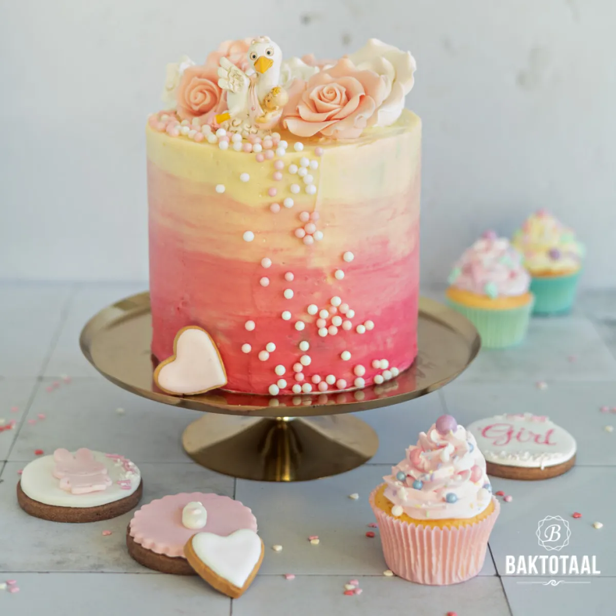 Hot BrandNewCake Zachte Parels Roze/Wit 60gr.