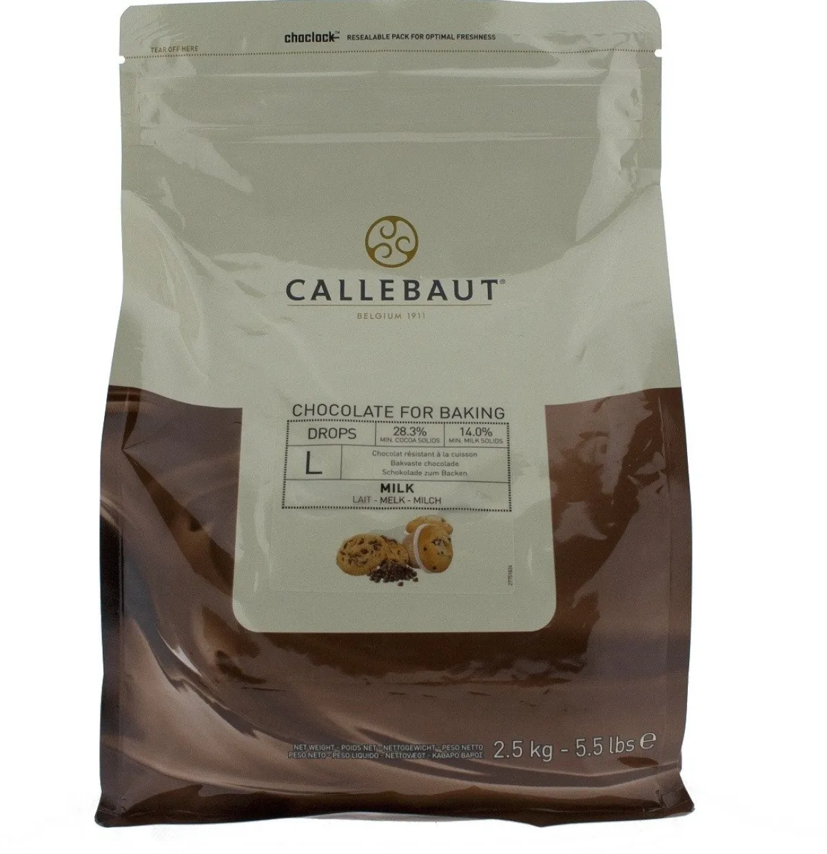 Discount Callebaut Bakvaste Chocolade Druppels L Melk 2,5 kg.