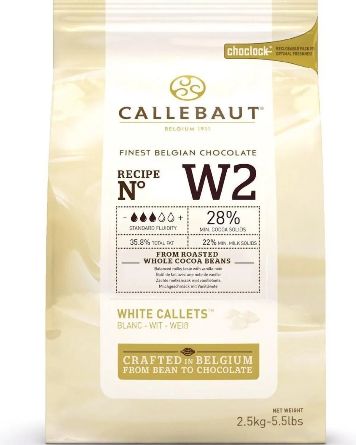 Discount Callebaut Chocolade Callets Wit (W2) 2,5 kg