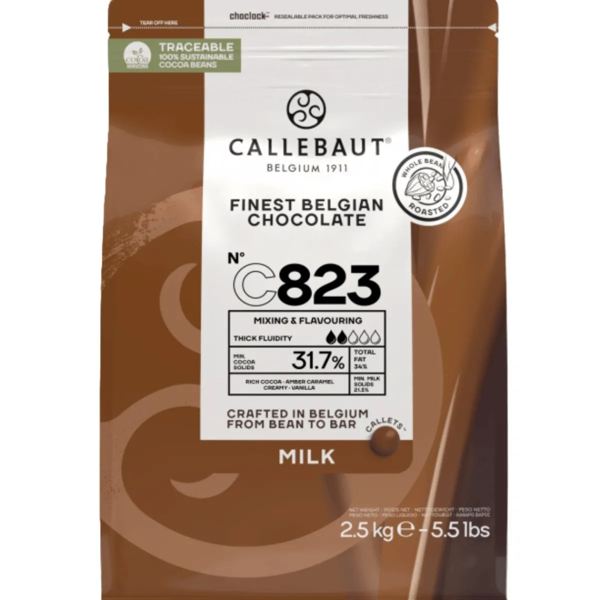 Clearance Callebaut Chocolade Callets Melk (C823) 2,5kg
