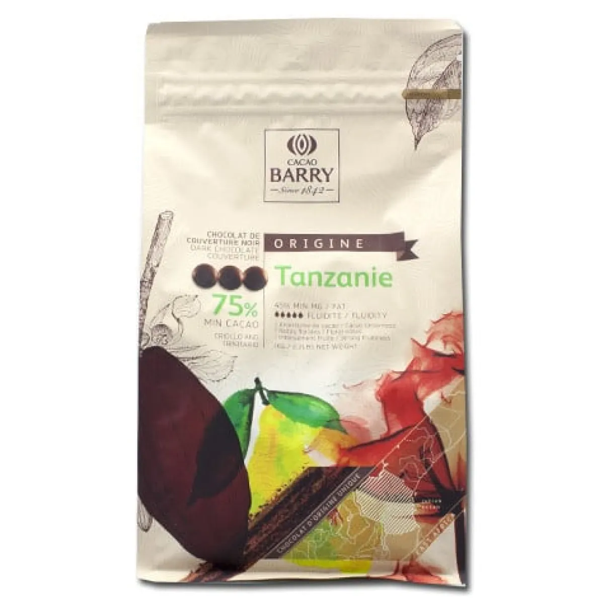 Hot Callebaut Chocolade Callets Puur Tanzania (75%) 1kg