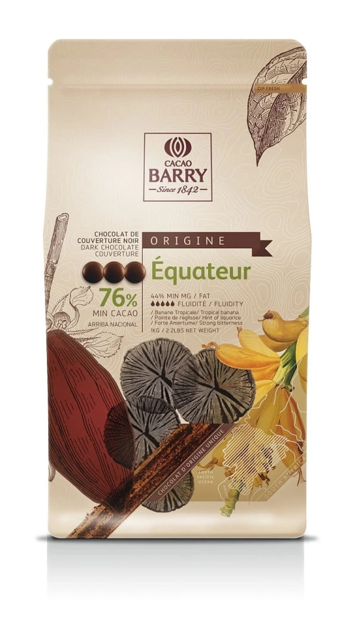 Best Callebaut Chocolade Callets Puur Équateur (76%) 1kg