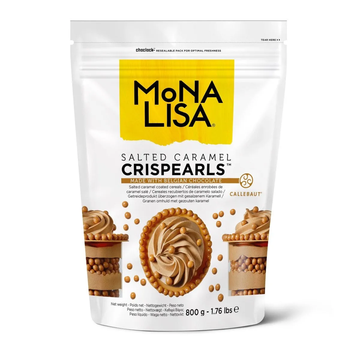 Hot Callebaut Chocolade CrispyPearls, Salted Caramel 800 gram