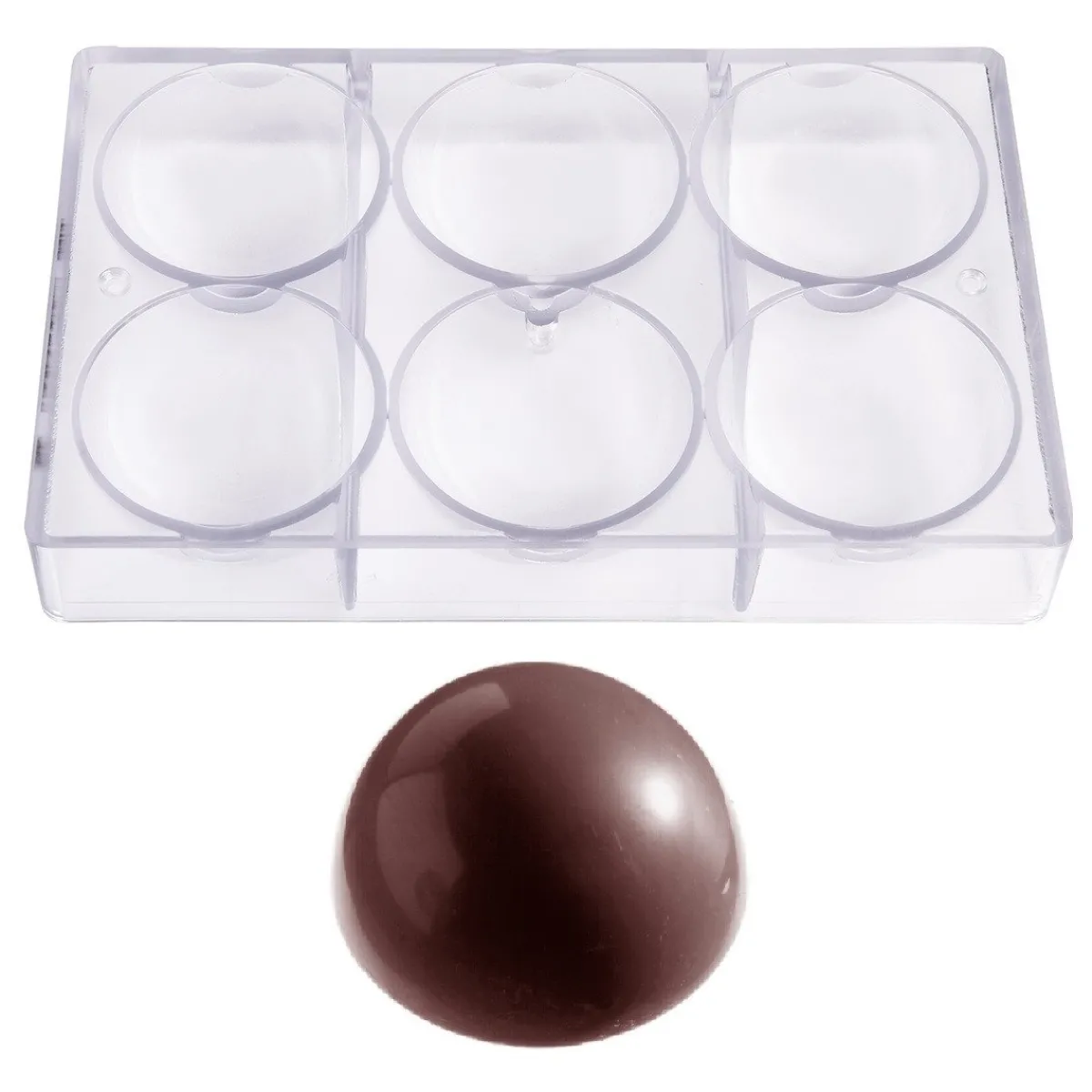 Online Chocolate World Chocolade Holvorm Halve Bol (6x) Ø80mm