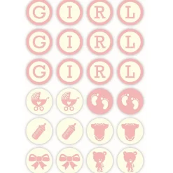 New Overig Chocoladedecoratie Baby Girl Ø3cm 24st.