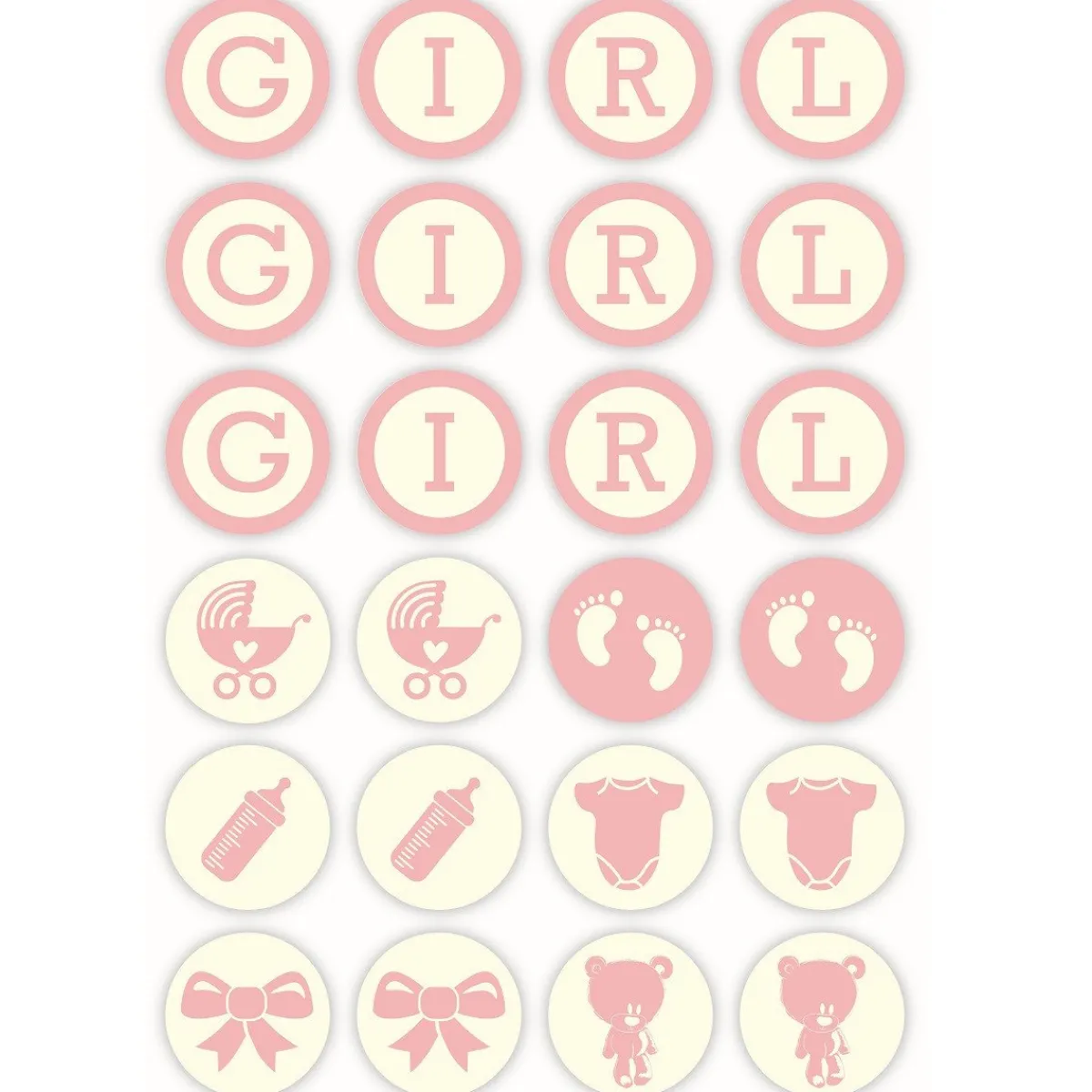 New Overig Chocoladedecoratie Baby Girl Ø3cm 24st.