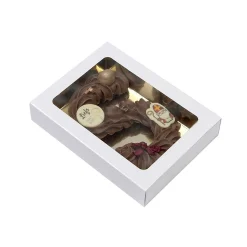 Best BrandNewCake Chocoladeletterdoos Klein GK1 Wit / Goud 26st