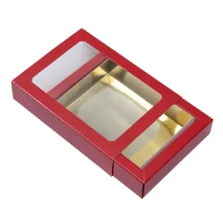 Outlet BrandNewCake Chocoladeletterdoos Klein GK1 Rood / Goud 3st
