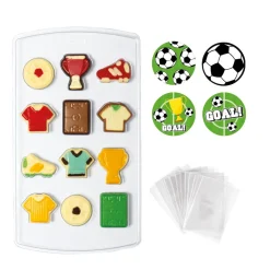 New Decora Chocolademal Kit Voetbal (12) (Incl. zakjes en stickers)