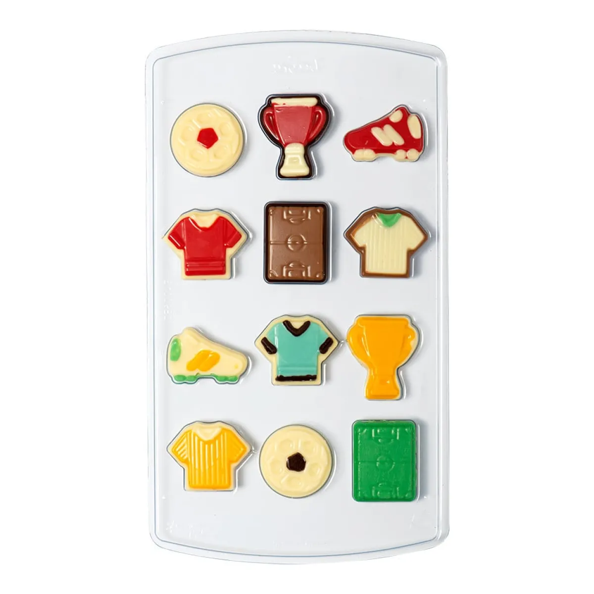 New Decora Chocolademal Kit Voetbal (12) (Incl. zakjes en stickers)