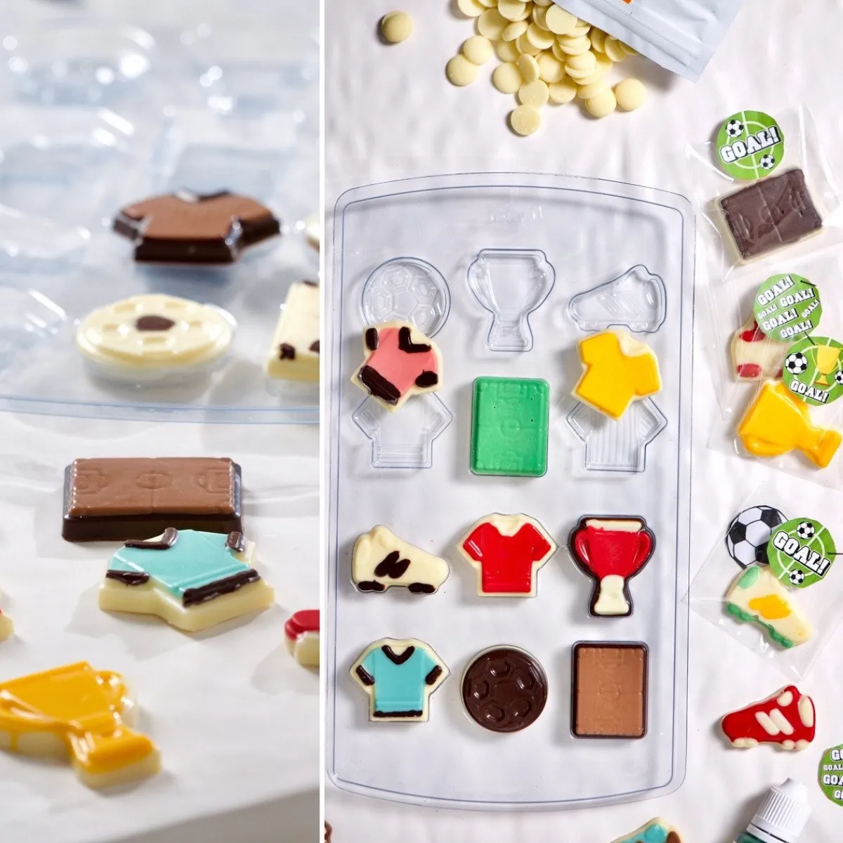 New Decora Chocolademal Kit Voetbal (12) (Incl. zakjes en stickers)