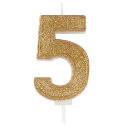 Hot Culpitt Cijferkaars #5 Goud met Glitter