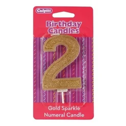 Clearance Culpitt Cijferkaars #2 Goud met Glitter
