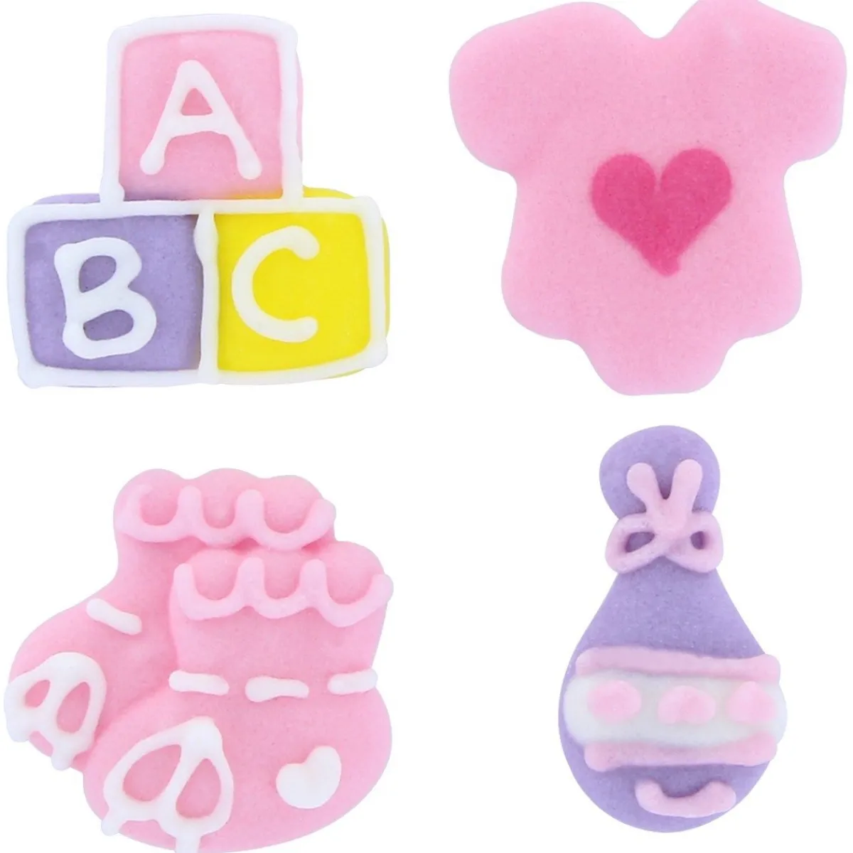 Online Culpitt Suikerdecoratie ABC Baby Roze 12st.