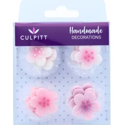 Clearance Culpitt Suikerdecoratie Bloemen Roze 12st.
