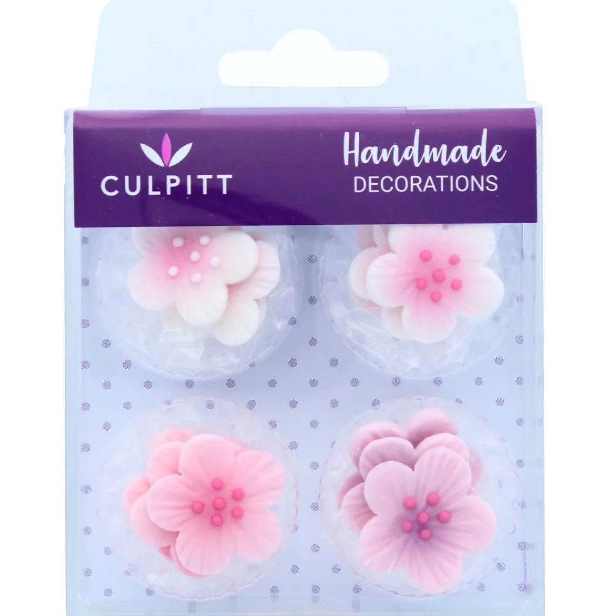 Clearance Culpitt Suikerdecoratie Bloemen Roze 12st.