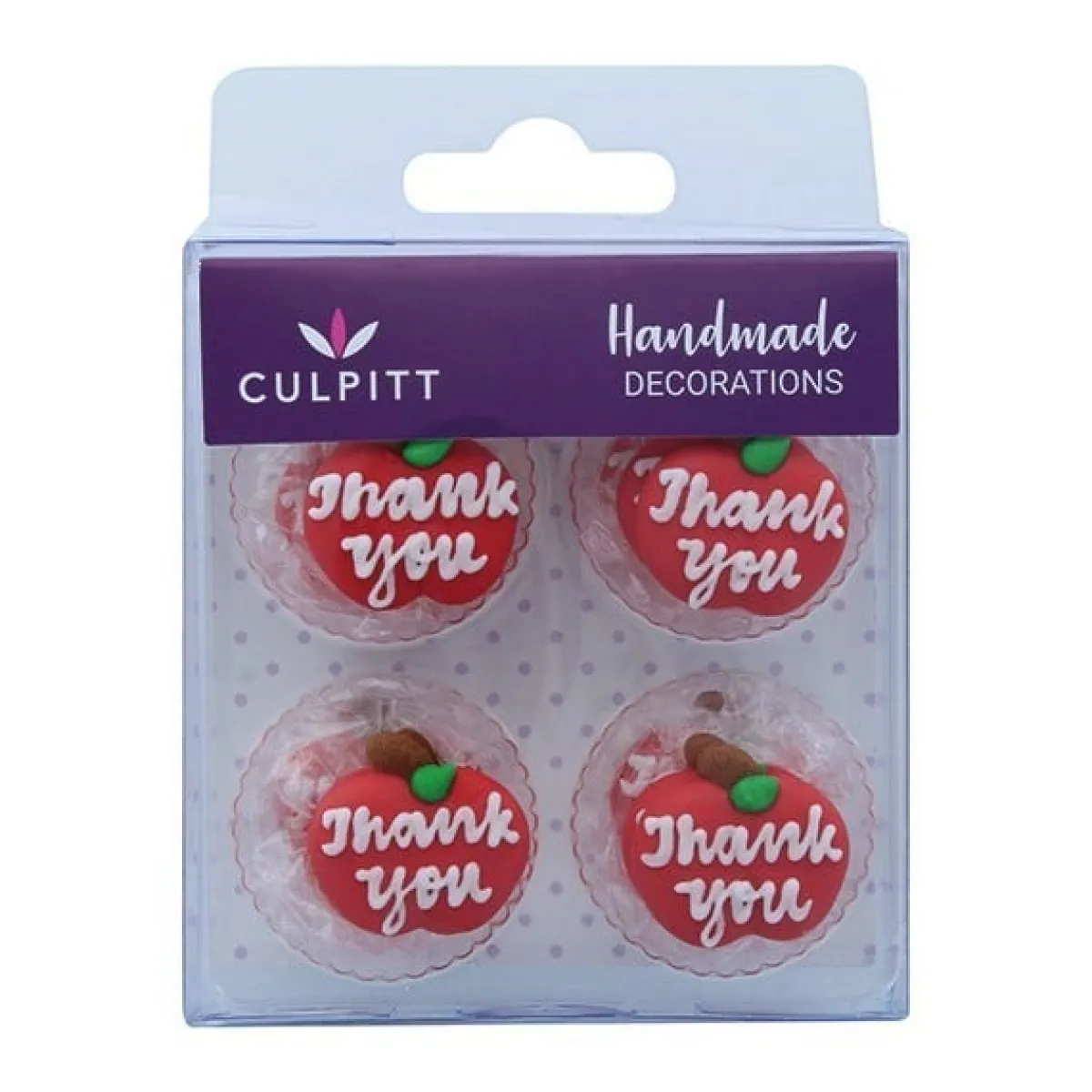 Culpitt Suikerdecoratie Thank You Appel 25mm 12st.**