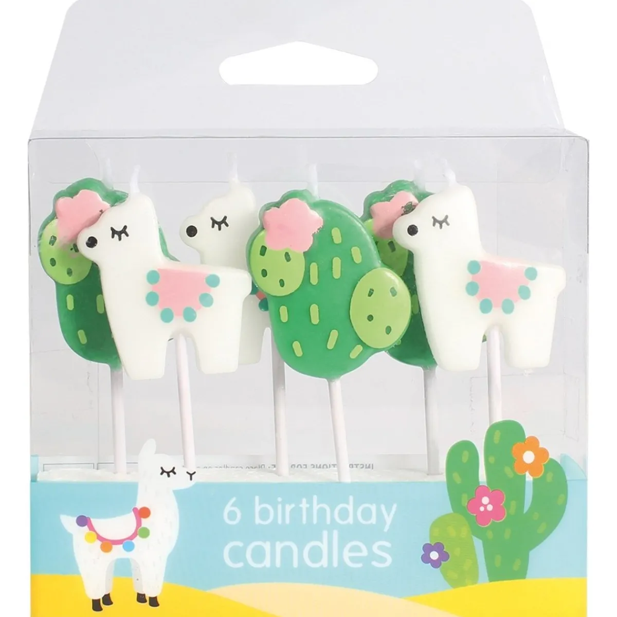 Clearance Culpitt Taartkaarsjes Lama en Cactus 6st.