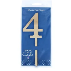 Clearance Culpitt Taarttopper Cijfer 4 Hout 63x183mm**