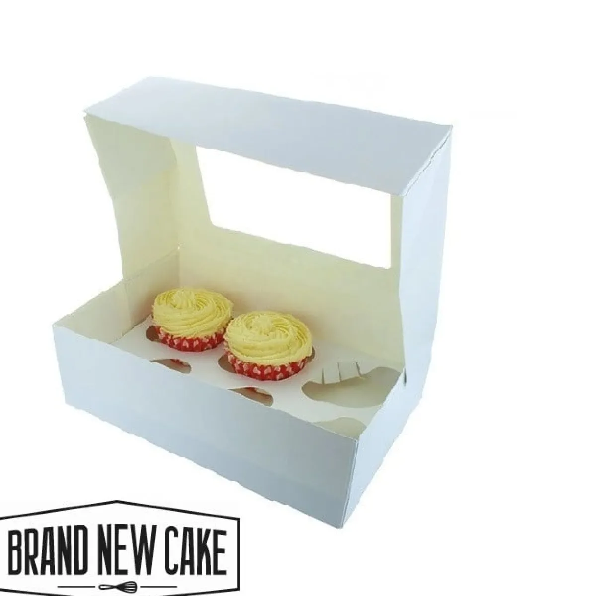 Discount BrandNewCake Cupcake Doosje 6 / 12 MINI Wit (incl. tray-venster) 3st.