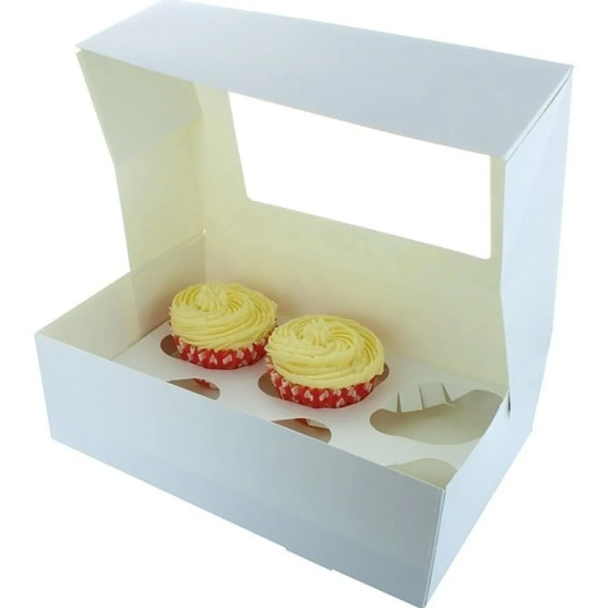 Discount BrandNewCake Cupcake Doosje 6 / 12 MINI Wit (incl. tray-venster) 3st.