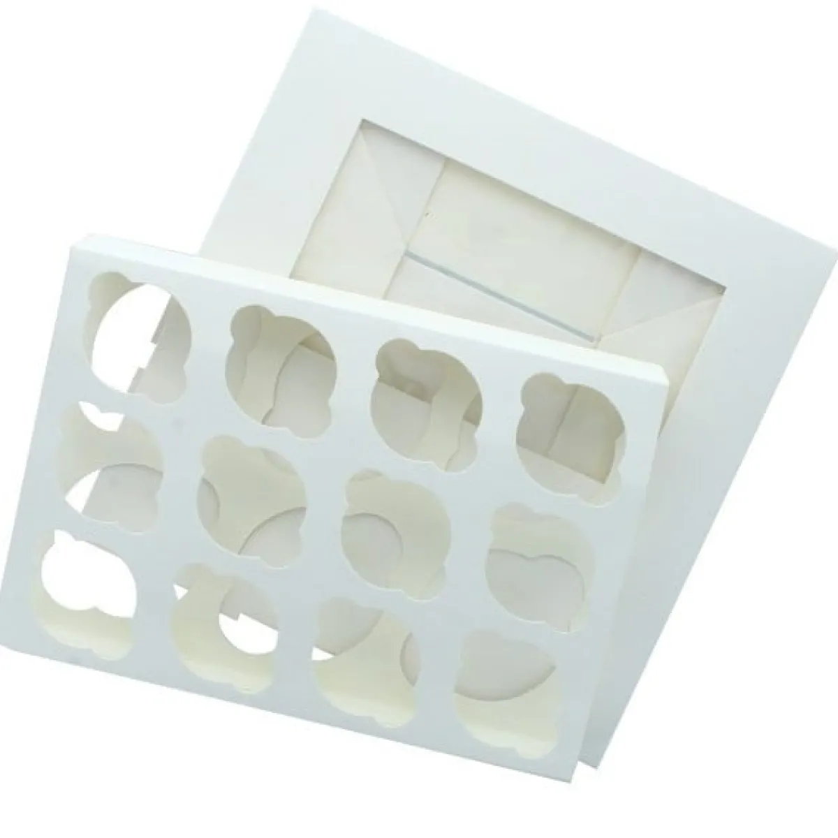 Discount BrandNewCake Cupcake Doosje 6 / 12 MINI Wit (incl. tray-venster) 3st.