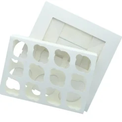 Outlet BrandNewCake Cupcake Doosje 6 / 12 MINI Wit (incl. tray-venster) 25st.