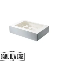 Online BrandNewCake Cupcake Doosje 12 Wit (incl. tray met venster) 25st.