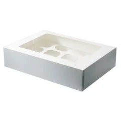 Online BrandNewCake Cupcake Doosje 12 Wit (incl. tray met venster) 25st.